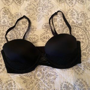 🌺 auden plunge Coverage Push-Up Strapless Bra 32B Black 🌺